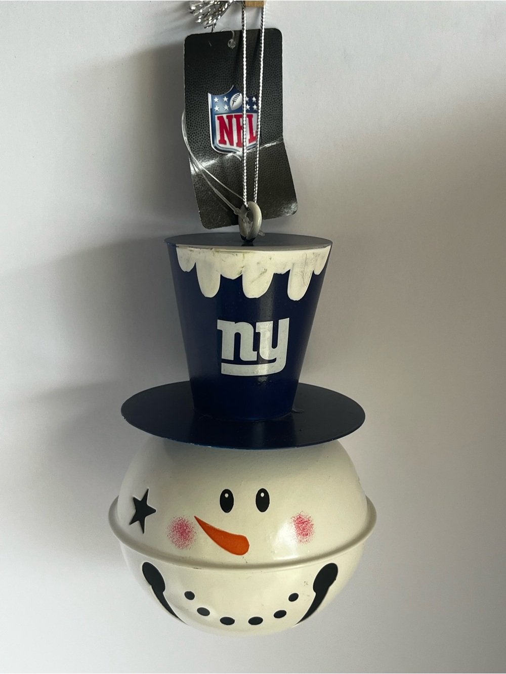 NFL New York Giants Snowman Bell Ornament NWT